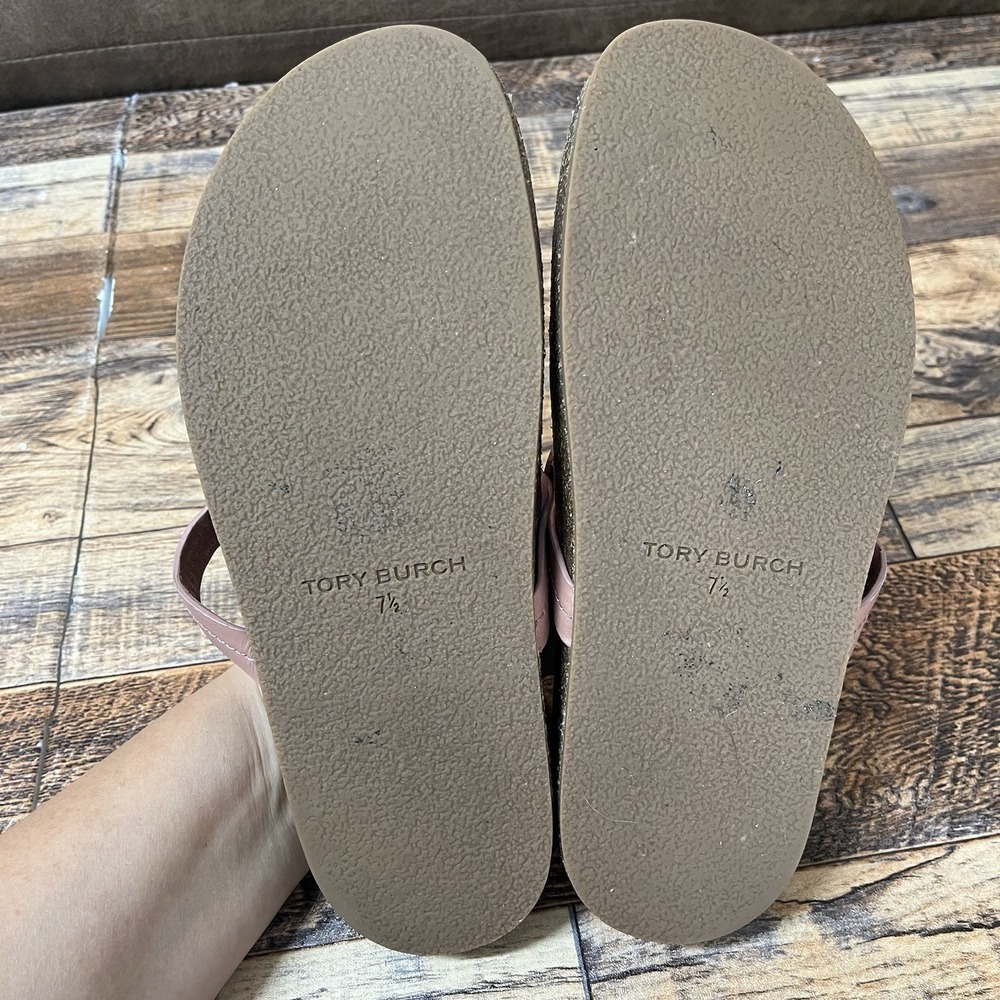 Tory Burch Miller Cloud Sandals Women Size 7.5 US Pink Leather Flip Flop - Picture 6 of 6